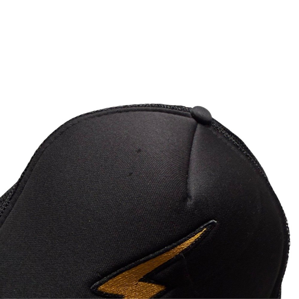 AVIATOR NATION Trucker Hat Black Gold Lightning Bolt Women's OS Retro - Picture 3 of 9